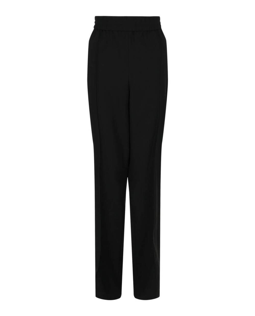 NEW SALVATORE FERRAGAMO women's creased straight leg trousers in black